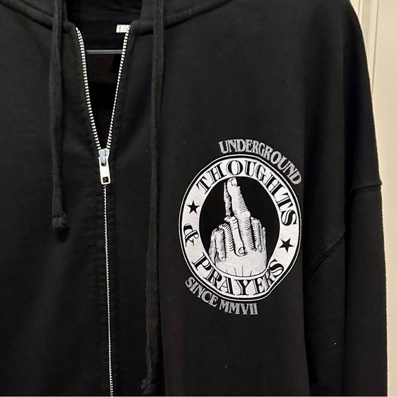 Black Novelty 2XL FULL Zip-Up Hoodie - Picture 2 of 6